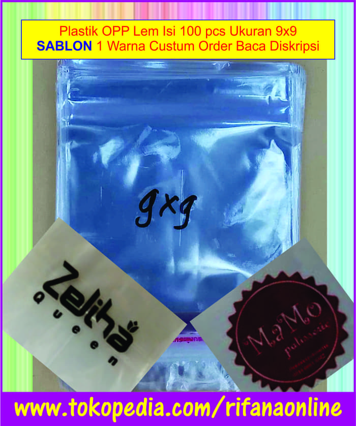 Sablon Plastik Opp Len Uk 9×9